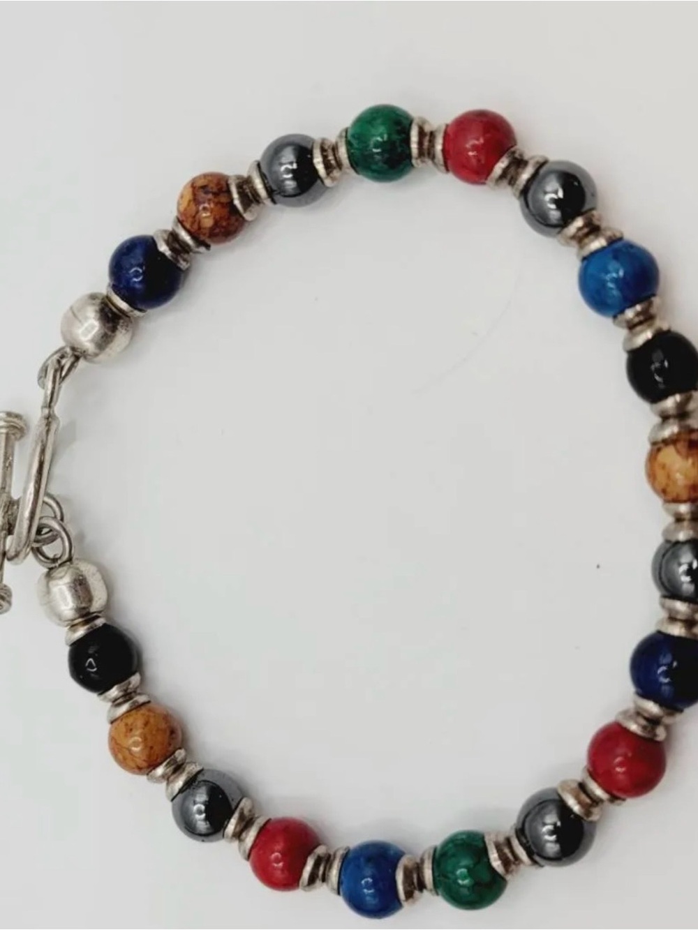 Sterling Silver Semi-Precious Gemstone Bracelet Taxco Gift